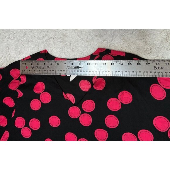 Harper Greer Womens Long Sleeve Tunic Top/Dress XS Black Red Polka Dots Casual - Picture 4 of 7